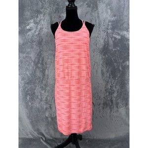 Athleta Womens Coral Ariel Venice Stripe Swim Dress Cover Up Size MT Medium Tall